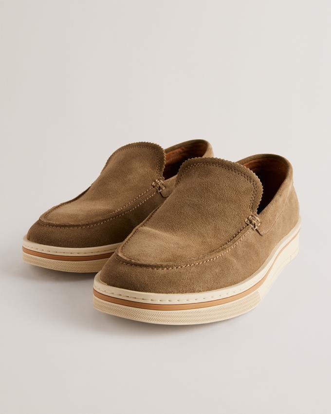 Mocassin Ted Baker Suede Slip On Chunky Kaki Homme | MSF-30711921